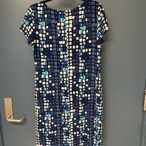 Nine West Blue and White Patterned Dress